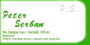 peter serban business card