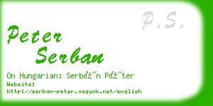 peter serban business card